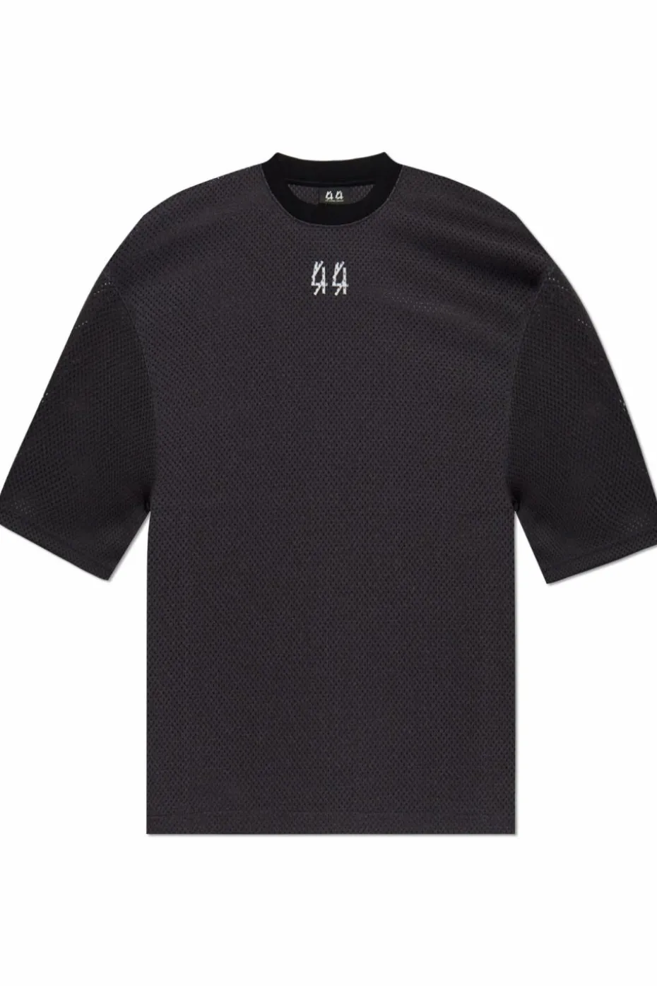 44 Label Group BLACK Perforated t-shirt with logo