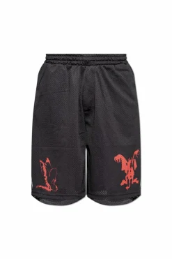 44 Label Group BLACK Perforated shorts
