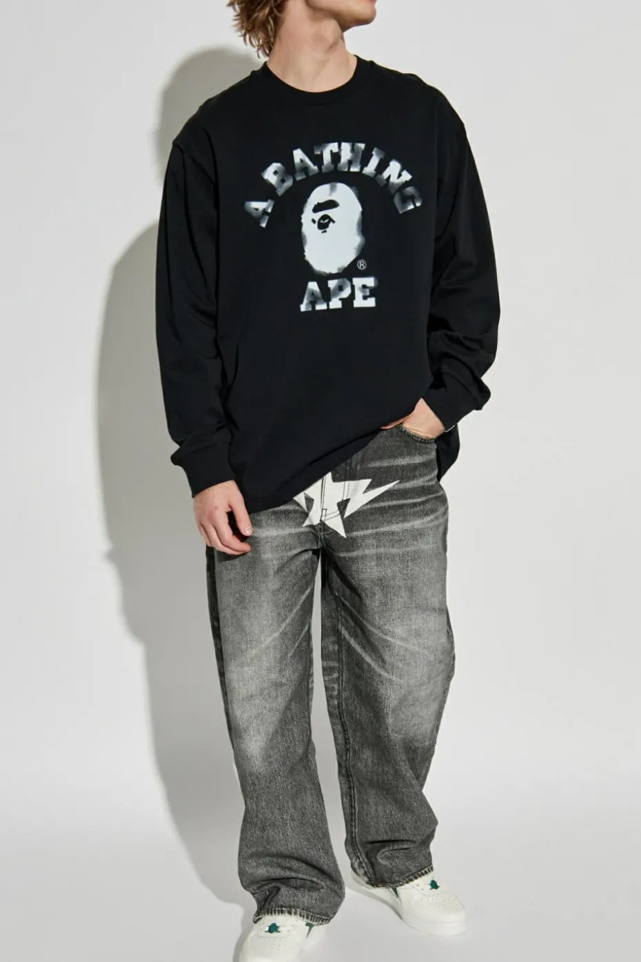 A BATHING APE® BLACK Long-sleeve t-shirt