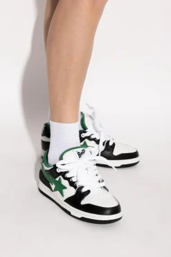 A BATHING APE® BLACK Sports shoes with logo