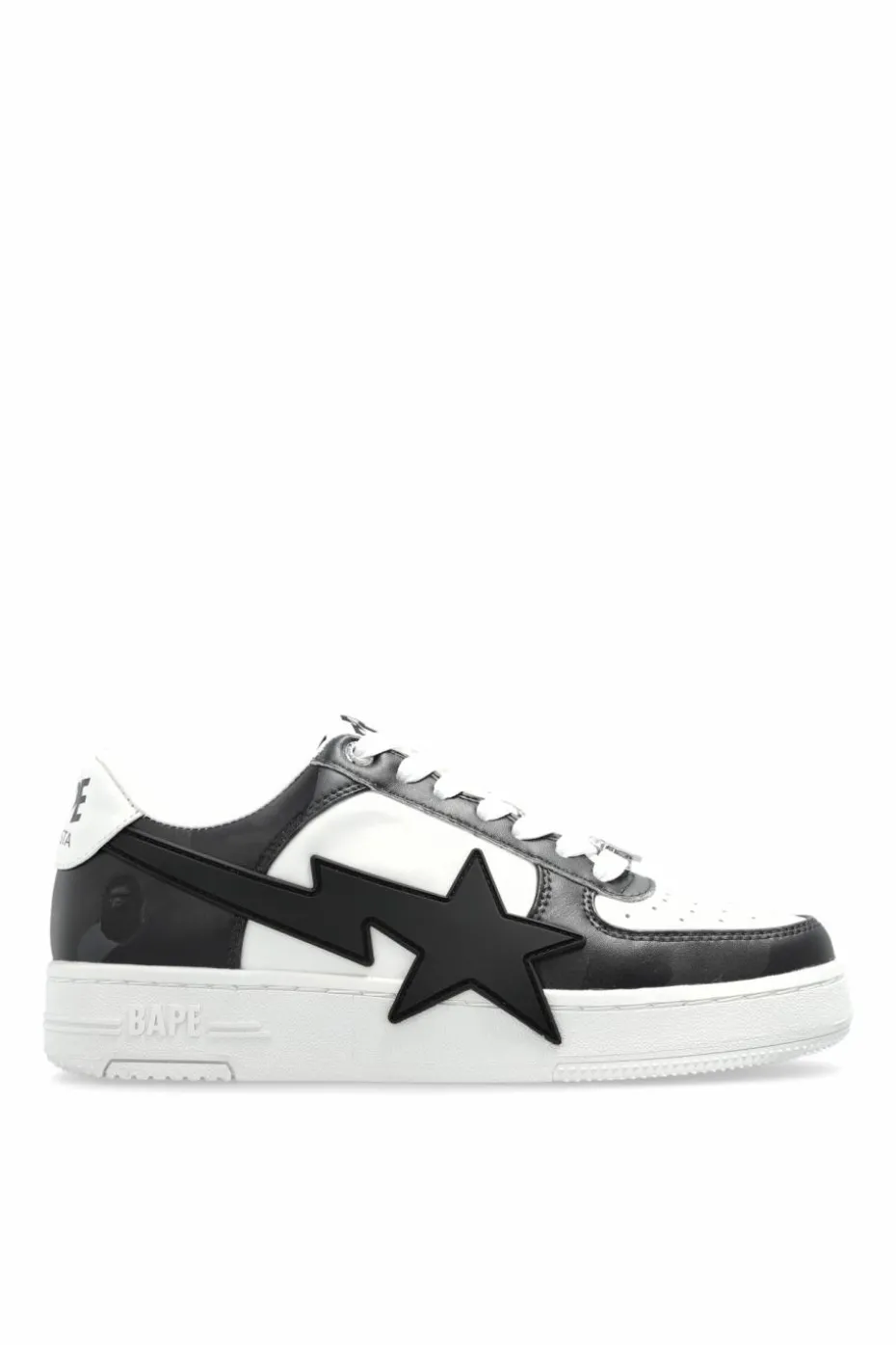 A BATHING APE® BLACK Sports shoes with logo