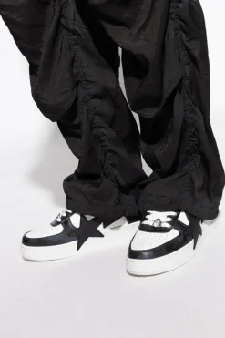 A BATHING APE® BLACK Sports shoes with logo