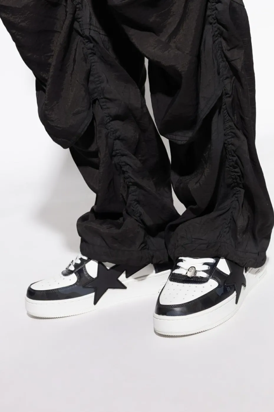 A BATHING APE® BLACK Sports shoes with logo