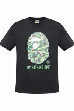 A BATHING APE® BLACK T-shirt with print
