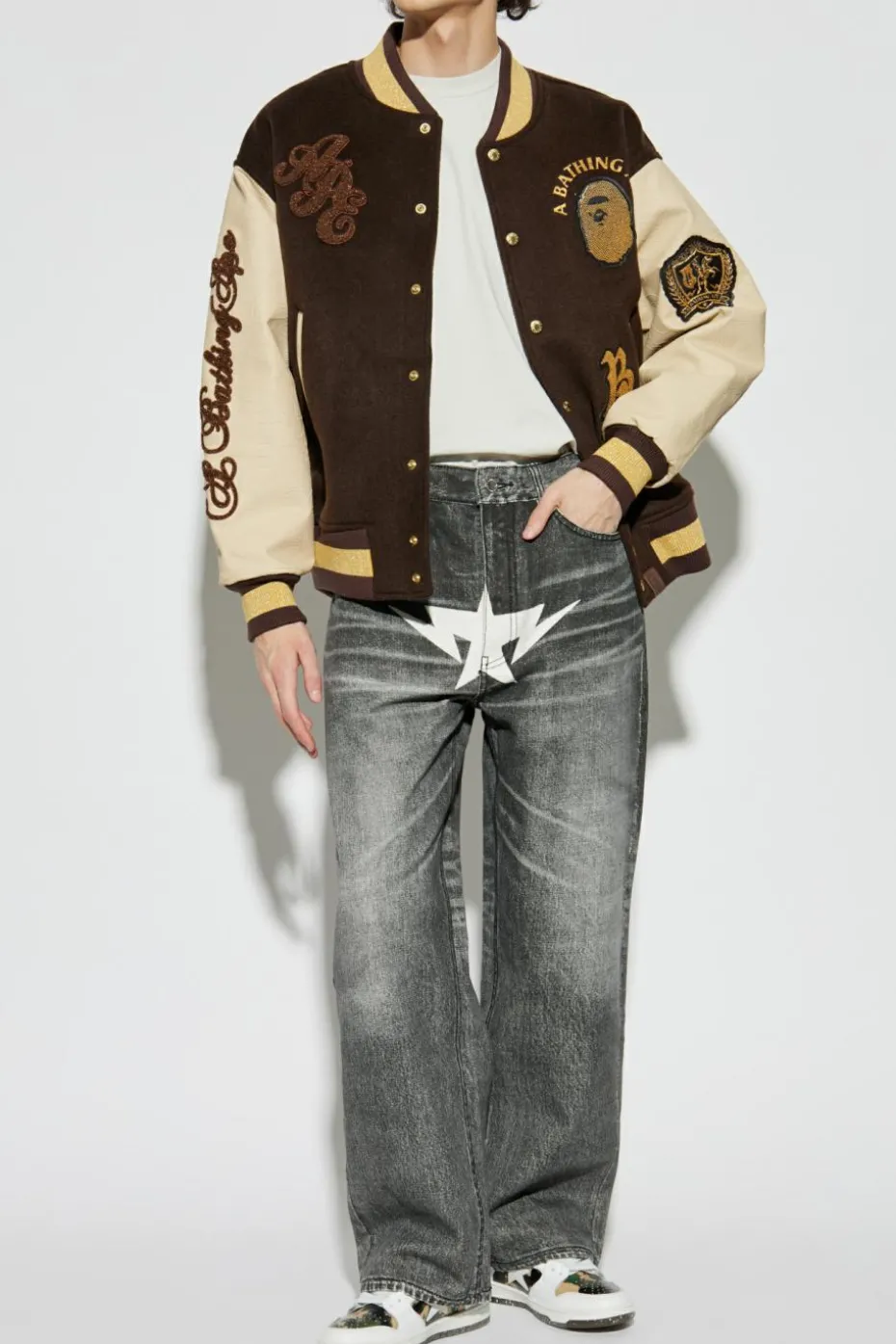 A BATHING APE® BROWN Bomber jacket