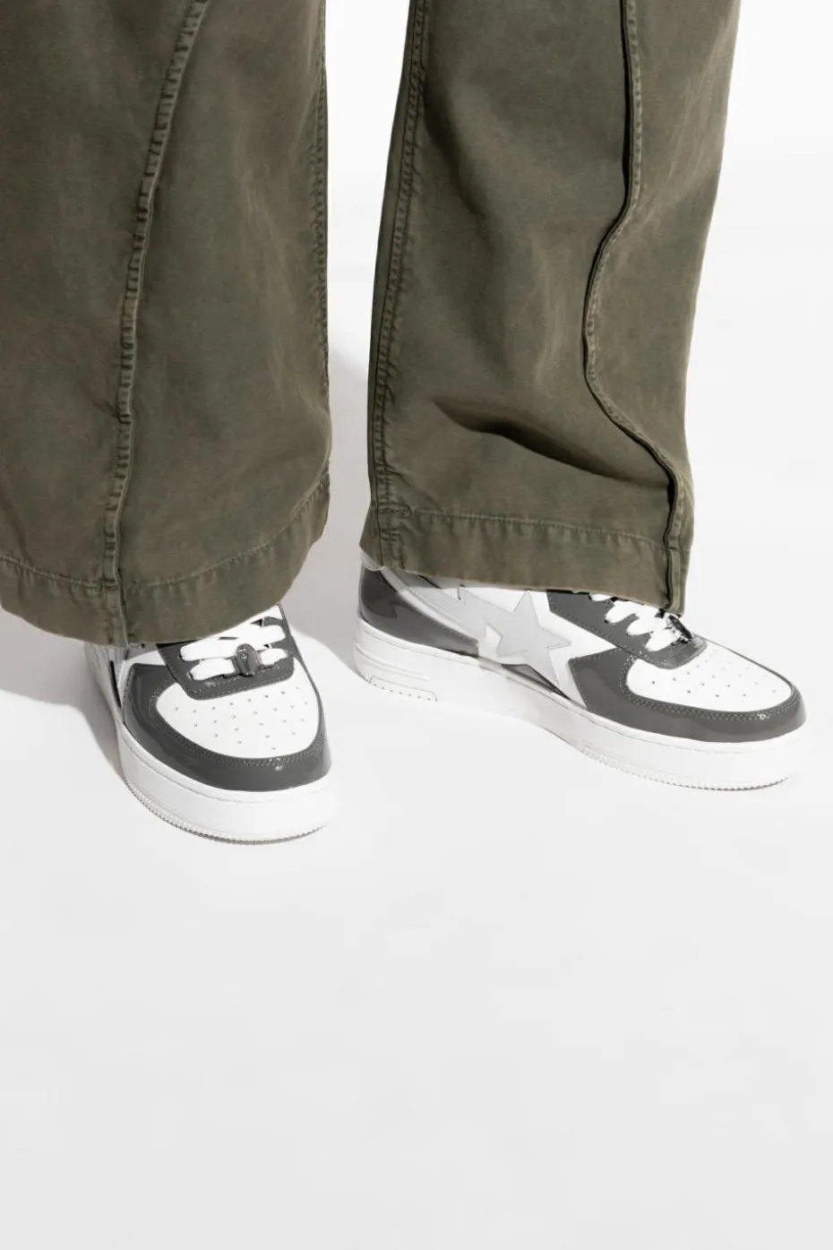 A BATHING APE® GREY Sports shoes with logo