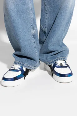A BATHING APE® NAVY BLUE Sports shoes with logo
