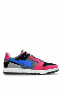 A BATHING APE® PINK Sports shoes with logo