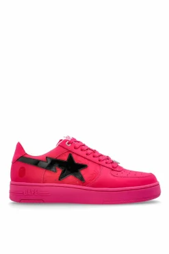 A BATHING APE® PINK Sports shoes with logo
