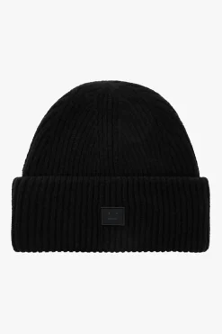 Acne Studios BLACK Beanie with logo