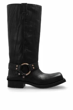 Acne Studios BLACK Leather 'biker' boots