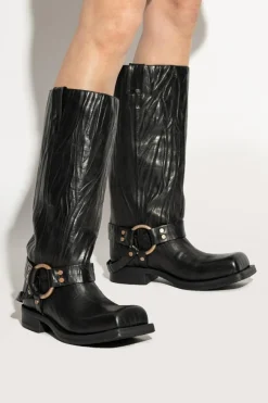 Acne Studios BLACK Leather 'biker' boots