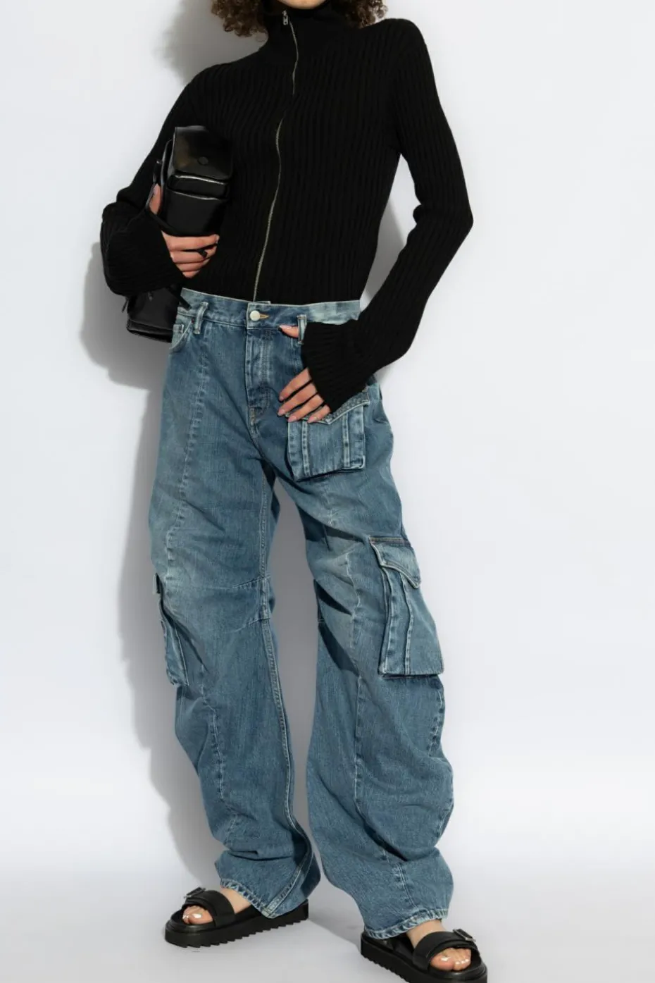 Acne Studios BLACK Ribbed cardigan