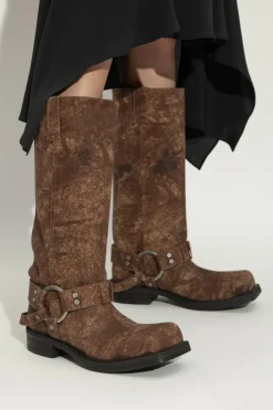 Acne Studios BROWN Motorcycle-style boots