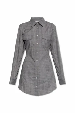 Acne Studios GREY Dress with check pattern