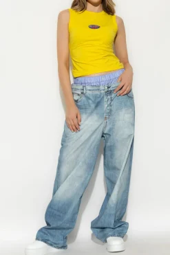 Acne Studios light blue Pants with decorative trim