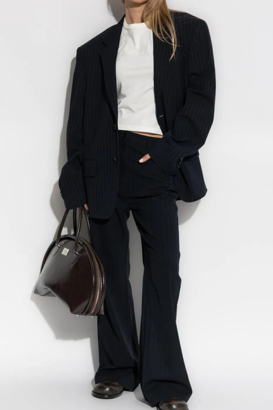 Acne Studios NAVY BLUE Creased trousers