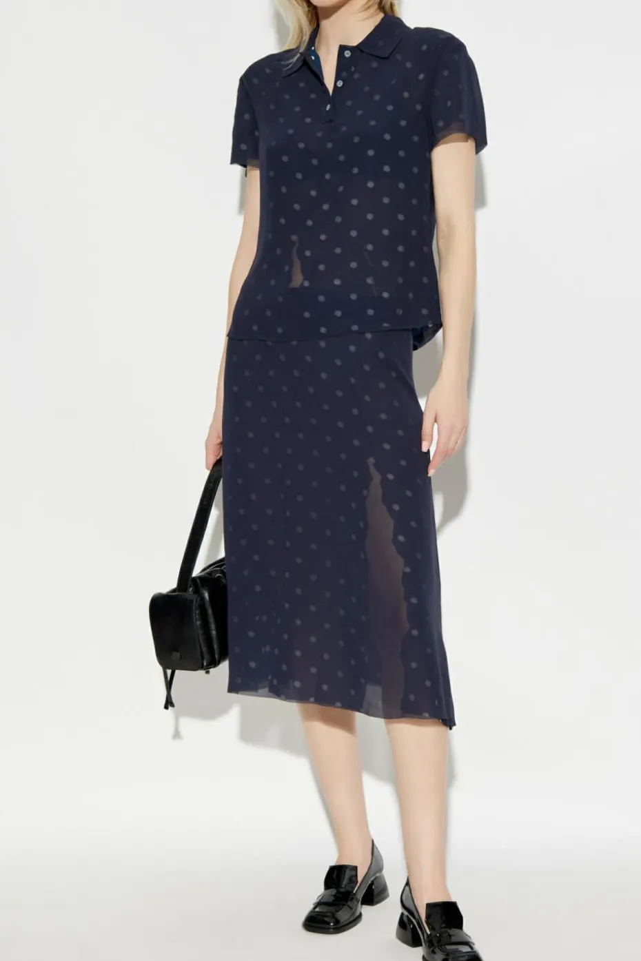 Acne Studios NAVY BLUE Polka dot patterned shirt