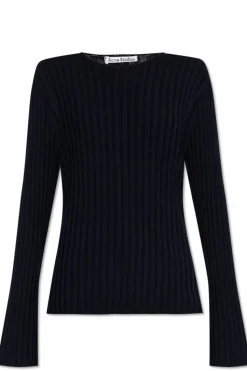 Acne Studios NAVY BLUE Ribbed Sweater