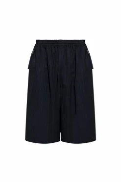 Acne Studios NAVY BLUE Striped pattern shorts
