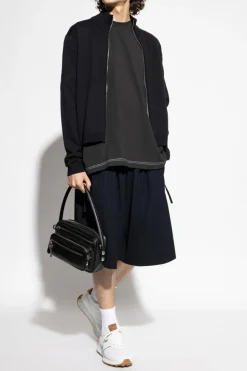 Acne Studios NAVY BLUE Striped pattern shorts