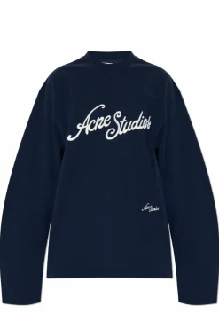 Acne Studios NAVY BLUE T-shirt with logo