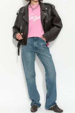 Acne Studios PINK T-shirt with logo