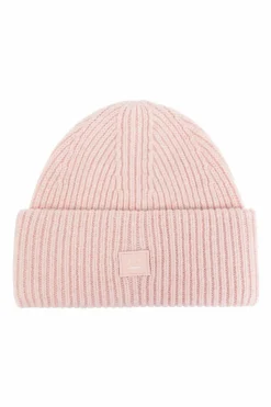 Acne Studios PINK Woolen hat with logo