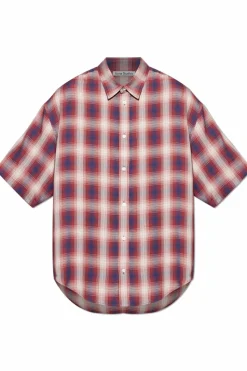 Acne Studios RED Plaid-patterned shirt