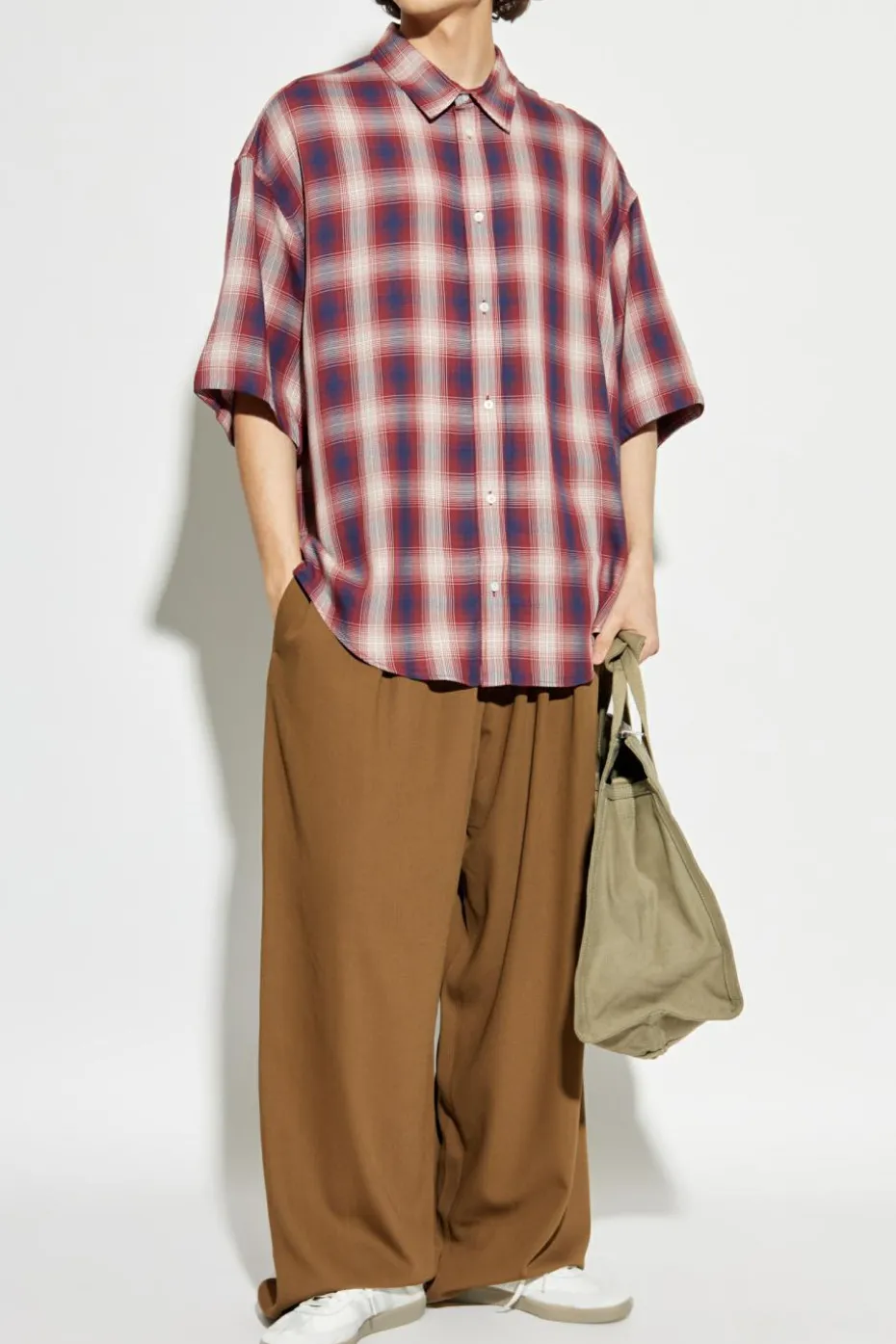 Acne Studios RED Plaid-patterned shirt