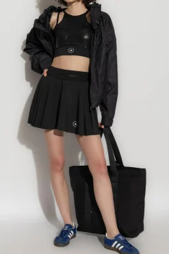 ADIDAS by Stella McCartney BLACK Pleated training shorts