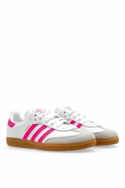 ADIDAS Kids WHITE "SAMBA OG C" sports shoes