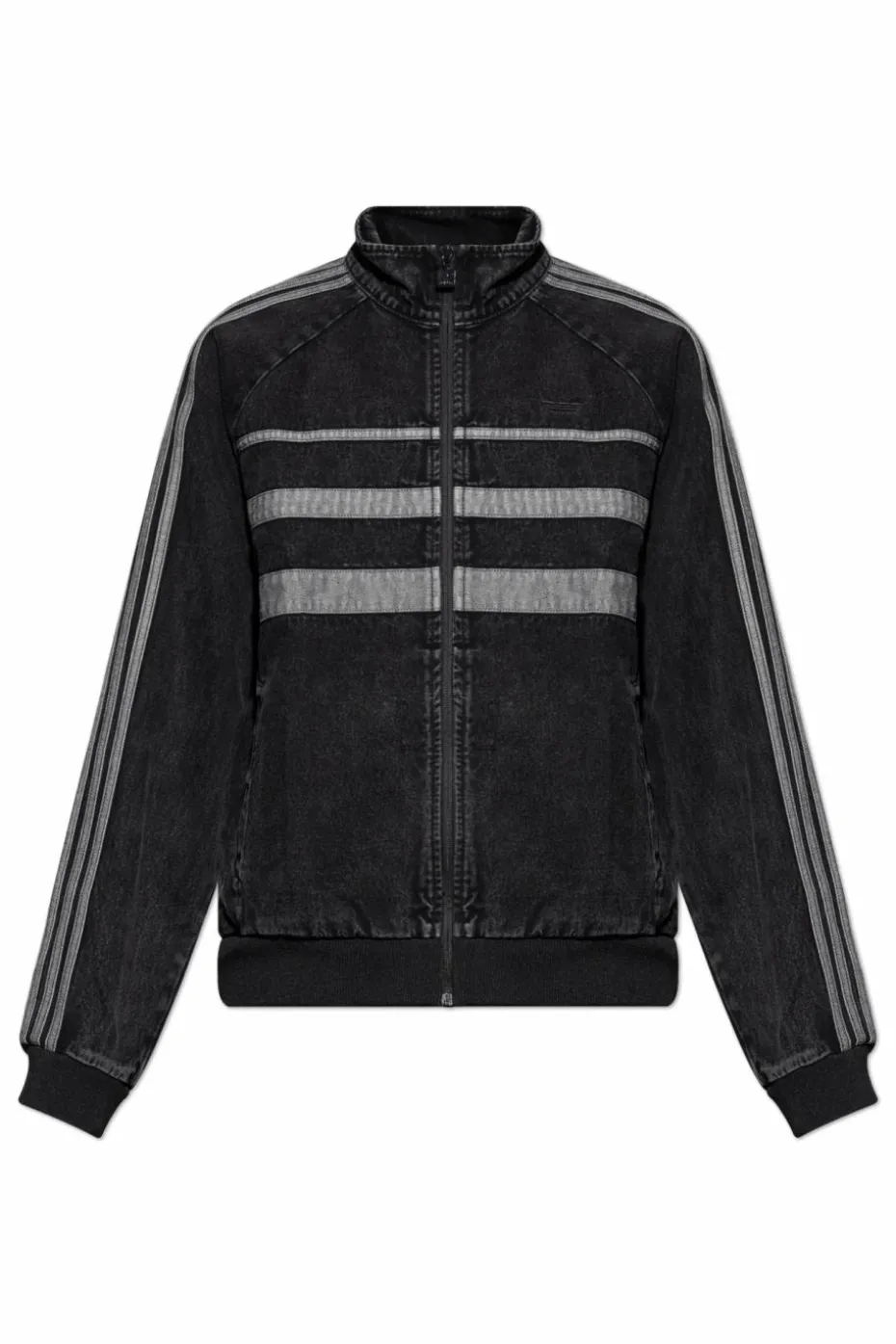 ADIDAS Originals BLACK Denim jacket with stand-up collar