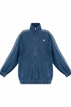ADIDAS Originals BLUE Denim jacket with stand-up collar