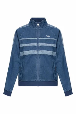 ADIDAS Originals BLUE Denim jacket with stand-up collar
