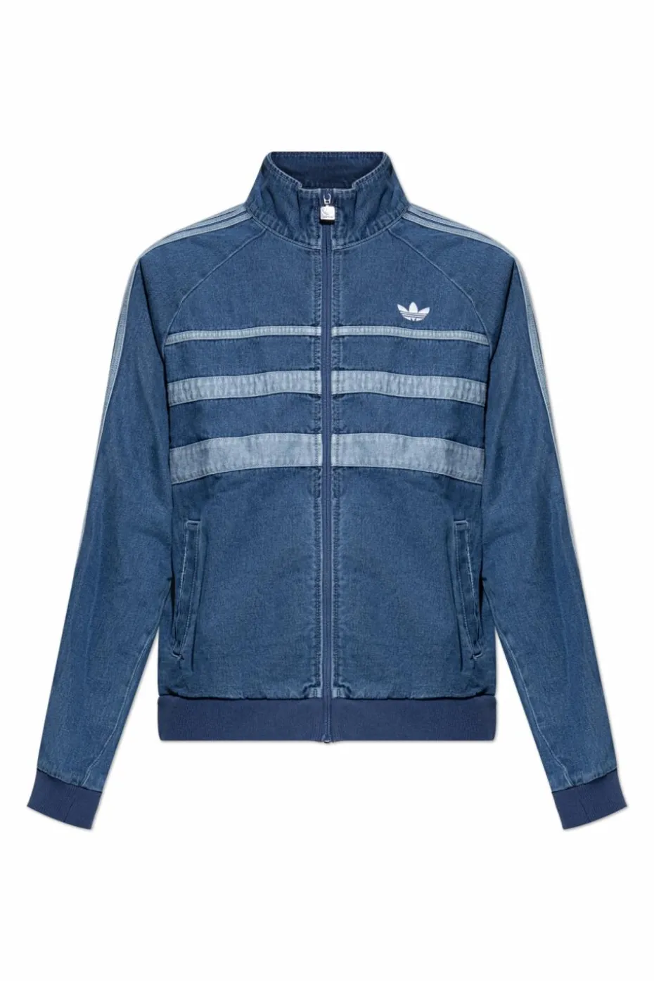 ADIDAS Originals BLUE Denim jacket with stand-up collar