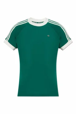 ADIDAS Originals GREEN T-shirt with logo-shaped appliquƩ