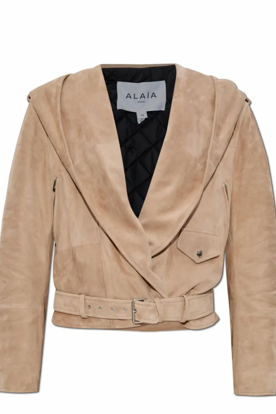 Alaïa beige Suede jacket with hood