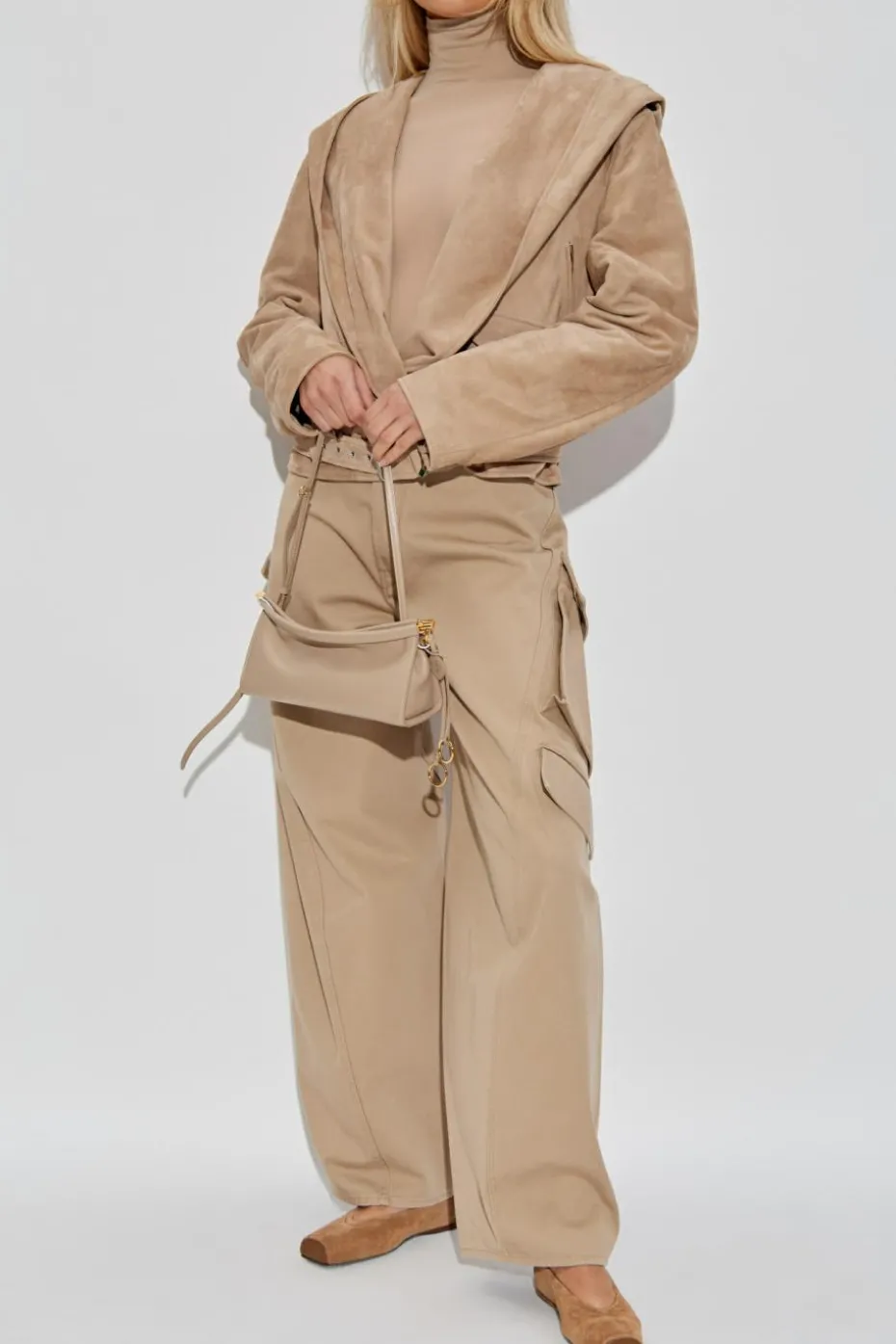 Alaïa beige Suede jacket with hood