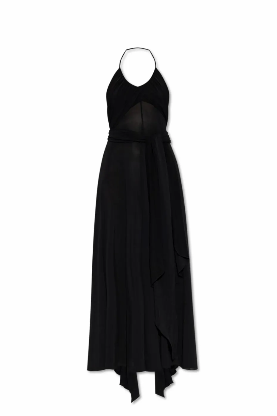 Alaïa BLACK Asymmetrical off-the-shoulder dress