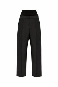 Alaïa BLACK Pants with elastic waistband