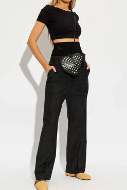 Alaïa BLACK Pants with elastic waistband