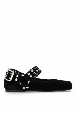 AlaĆÆa BLACK Suede ballet flats `Biker`
