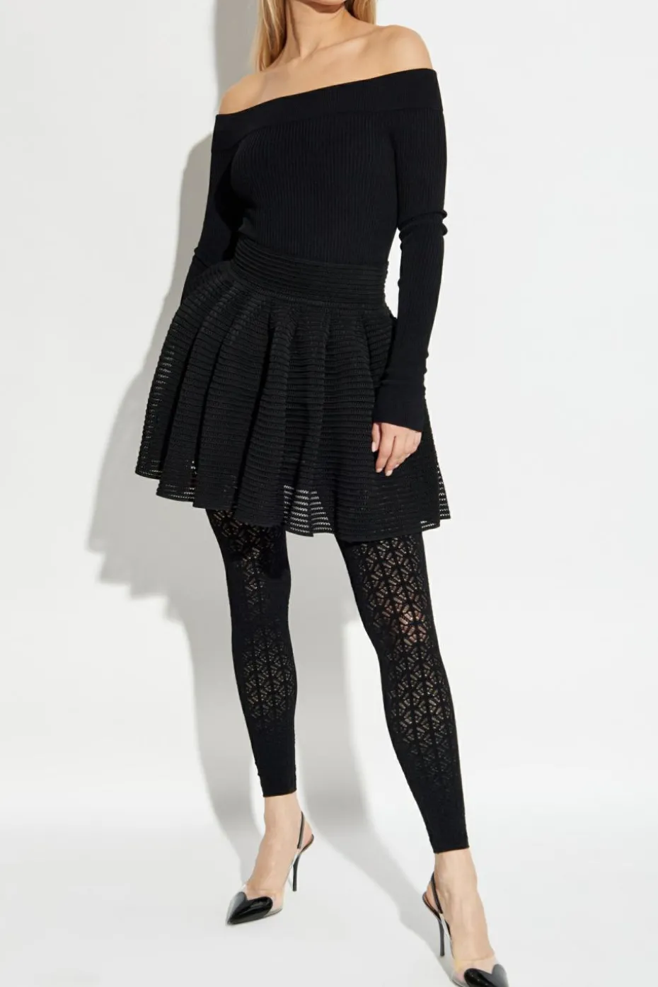 Alaïa BLACK Two-layer skirt