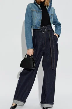 Alaïa BLUE Denim jacket with hood