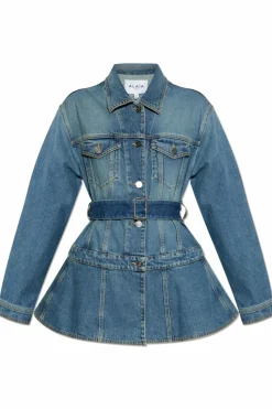 AlaĆÆa BLUE Denim jacket with belt