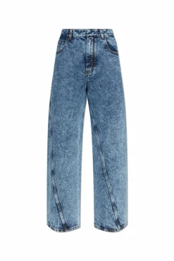Alaïa BLUE High-waisted jeans
