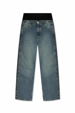 Alaïa BLUE Jeans with detachable side stripes