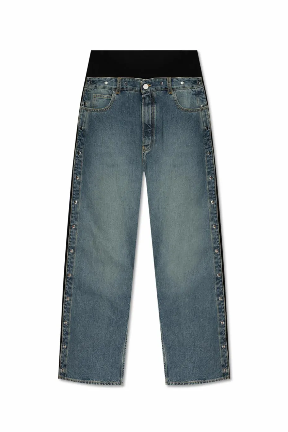 Alaïa BLUE Jeans with detachable side stripes