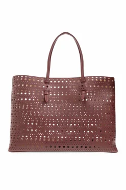 Alaïa BURGUNDY ‘Mina 44’ shopper bag